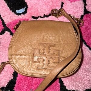 Tory Burch Light Brown Leather Crossbody Bag